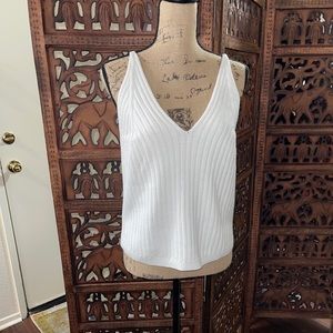 Express Ribbed V-Neck Cropped Sweater Cami